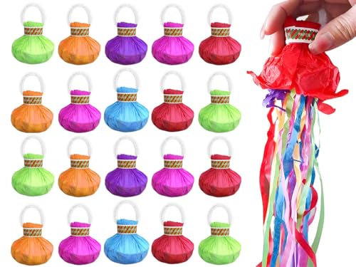 Abiyou 20 Pezzo Streamer per Feste, Stelle Filanti da Lancio a Mano, Lancia Stelle Filanti, Compleanno Filanti, Streamer Poppers, Stelle Filanti Colorate a Mano, per Feste, Compleanni, Matrimoni