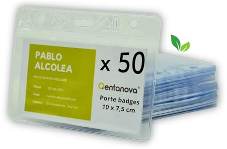 porta tarjetas identificativas recicladas pack 50 funda tarjeta identificación transparentes horizontales funda acreditaciones badge holder fundas plastico acreditaciones porta cartoes identificação