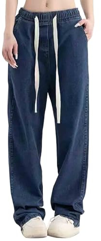 Jeans Donna Curvy Gamba Dritta Pantalone Taglie Forti Elasticizzati Palazzo Pantaloni Denim Gamba Larga Curvy Jeans Baggy Bootcut Pantalone Denim Leggeri Skinny Pantaloni Vita Alta Primavera 2025