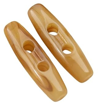 WANYI 20 Stück Knöpfe Knebelknöpfe aus Acryl Hornknöpfe 39mm+31mm Große Knebelknöpfe Doppelloch Oval Mantellknöpfe Olivenförmige Knöpfe für Strickjacke, Mantel, Jacke Nähen, DIY Handwerk(Khaki)