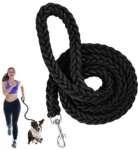 Laisse solide pour chien avec poignée rembourrée confortable, laisse tressée en nylon à huit brins, corde robuste, laisse coulissante de 1,3 m, boucle de sécurité rotative pour chiens de petite