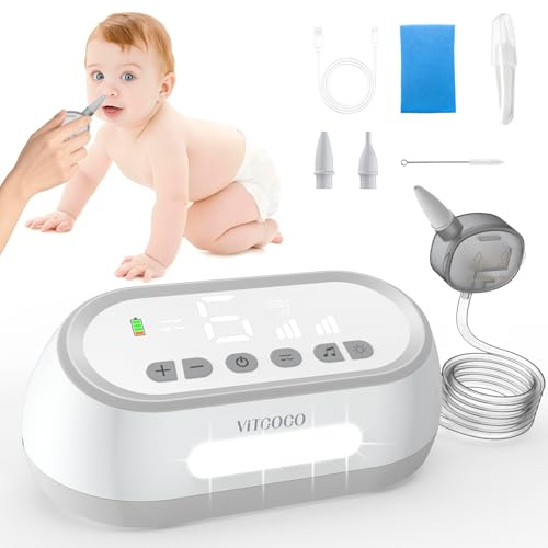 Aspiratore Nasale Elettrico per Neonati e Bambini | 6 Livelli di Potenza Regolabile | Ricaricabile con Luce Notturna e Musica Calmante | Sicuro, Efficiente e Delicato per Tutta l’Età