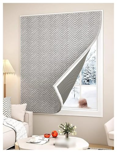 Rideaux isolants thermiques haute résistance for portes et fenêtres, kit d'isolation antigel et coupe-vent, isolation thermique et phonique optimale.(Gray,100x180cm/39.3x70.8in)
