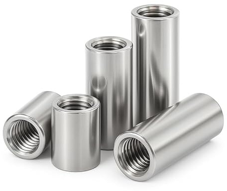 Gewindemuffe (2 Stück, M6x50mm) ChellexX® Gewindeverbinder Edelstahl Endteile Zubehör End Parts für RhedexX® - Stabilus Gasdruckfedern Gasdruckdämpfern (2 Stück, M6x50mm)