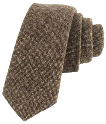 Hamilton Kilts Corbata tradicional de tweed de lana diseño de espiga de tartán escocés, 6 cm de ancho, Brown