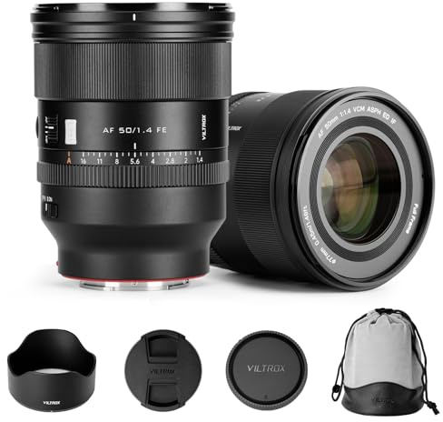 VILTROX 50mm F1.4 Pro FE Objetivo Fotográfico con Montura E Sony Full Frame Gran Apertura Autofoco Motor HyperVCM para Sony A7C A93 A1 FX3 A7RV ZVE1 A7CII A6600 A6500 ZV-E10II FX30