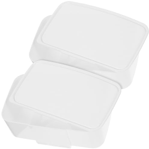 WATIIFUFU Dispensador de Toallitas para Baño Recargable de Pp Blanco, Estuche Ligero de 2 Piezas Adecuado para Viajar y Uso en Cochecito
