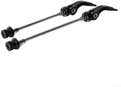 Asse a sgancio rapido per mountain bike con manico in lega di alluminio forgiato CNC e albero in acciaio, compatibile con sistemi di ruote anteriori da 100 mm e posteriori da 135 mm (nero)