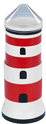 WENKO Wattepad- und Ohrstäbchenhalter - Wattepadspender, Wattestäbchenhalter, mit diesem,Lighthouse'-Spender abheben, der EIN schönes dekoratives Wahrzeichen im Badezimmer Sein Wird