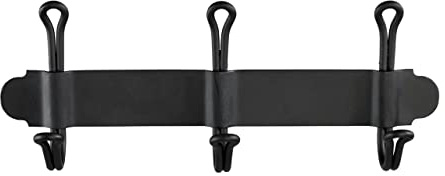 WENKO Hakenleiste Nostalgie Trio, Stahl, 22 x 8.5 x 5 cm, Schwarz