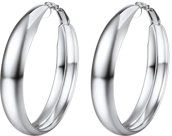 PROSTEEL Damen Creolen Ohrringe, Edelstahl 40mm/60mm Runde Kreis Kreolen Hoop Earrings einzigartiges Ohrschmuck Accessoire für Frauen Mädchen