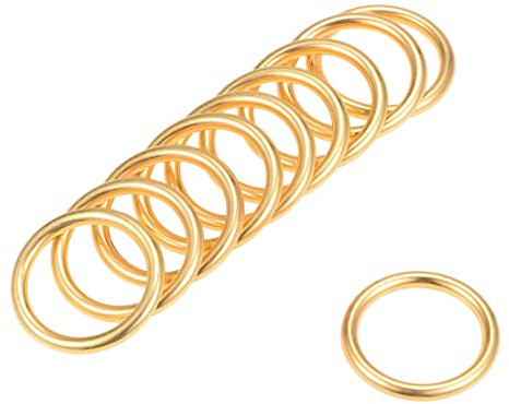 sourcing map O Ring Schnalle O-Ringe 0,8(20mm) Gold 10Stk | für Hardware Kunst Tasche DIY