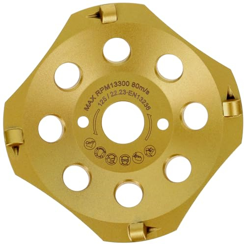 PRODIAMANT PKD Diamantschleiftopf 125mm für Winkelschleifer Betonschleifer – 4 Segmente für Beton, Estrich & klebende Beschichtungen