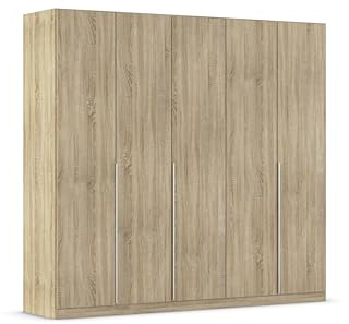 Rauch Möbel Alabama, Kleiderschrank, Farbe Eiche Sonoma, Breite 226 cm | Schrank, 5-türig, Zubehör Basic, für Schlafzimmer, Kinderzimmer, Garderobe, Flur