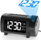 LIORQUE Projection Alarm Clock, Projection Clocks for Bedrooms with FM Radio with Projector, 4-Level Brightness Dimmer, VA Display, Snooze, USB Charger, Digital Alarm Clock for Bedroom