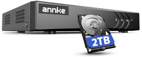 ANNKE 5MP Lite 16 Channel Security Video Recorder with AI Human/Vehicle Detection and 2TB Hard Drive, H.265+ 5-in-1 Hybrid DVR, Supports 16CH Analog and 2 IP Cameras for Home Business Surveillance
