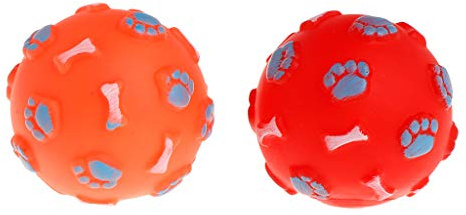 PINH-lang Hundebälle, Gummiball, quietschender Knochen, Fußabdruck, niedliches Spielen, lustige Bälle, Apportieren, interaktives Katzen, Kätzchen, Hunde, Welpen, Zubehör, Molar Chew Bite, ungiftiges