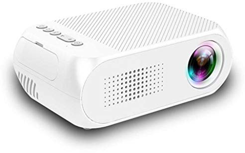 LIUXIUER Mini Proyector Portátil LED, Soporte De Audio De 3,5 Mm Reproducción HD 1080P Proyector USB HDMI Reproductor Multimedia Doméstico (3 Opciones De Color),Blanco