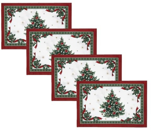 Elrene Villeroy & Boch Toy's Delight Tischsets, wendbar, Stoff, 33 x 48 cm, 4 Stück