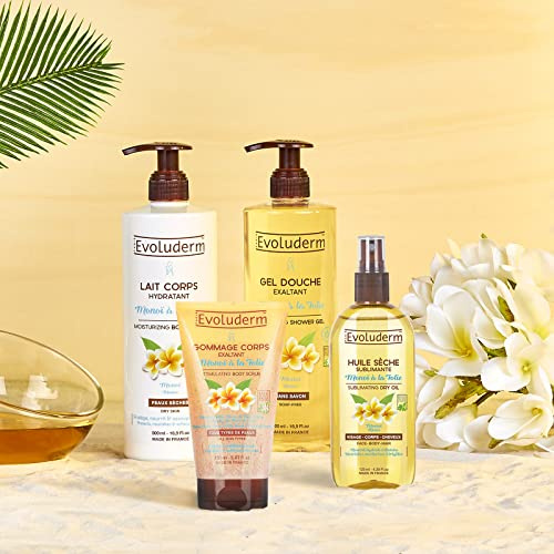 EVOLUDERM - Routine Hydratante Corps 4 produits - Exaltant - Monoï à la Folie - Ingrédients d'Origine Naturelle - Végan - Fabrication Française - Idée Cadeau