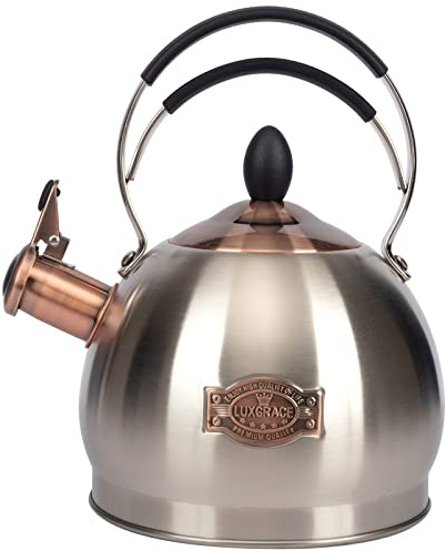 2.6L Vintage Retro Flötenkessel Wasserkessel Pfeifkessel Wasserkocher Teekocher mit Praktischem Henkelgriff