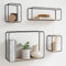 Kazai. Mensole da Muro Design -Jona- | Scaffale Metallo a 4 Parti con Impiallacciatura in Vero Legno | Decorazione della Parete, Libreria Scaffale, per Camera da Letto, Bagno, Cucina | Betulla