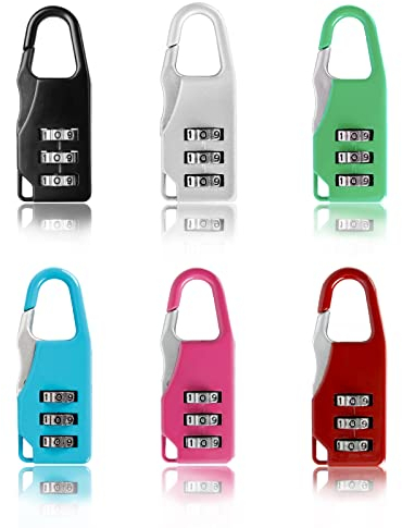 Kofferschloss 6 Stück Zahlenschloss 3 Stellig Set Gepäckschlösser Mit 3-Stelligem Reiseschloss Kofferschloss Vorhängeschloss Zahlenschloss Mini für Koffer Gepäck Rucksack Schul Oder Gym Kabinett