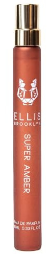 Ellis Brooklyn SUPER AMBER Eau De Parfum Travel Spray, Warm Amber Perfume for Women, Gourmand, Vegan & Allergen-Free Fragrance with Vanilla Orchid, Cedarwood & Musk, Made in the USA, 10ml / 0.33 Fl Oz