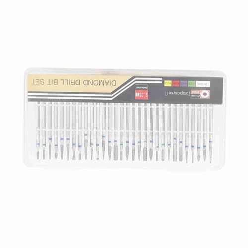 30Pcs/Set Nail Drill Bits, Nail Drill Bit Sets, Cuticle Drill Bit, Drill Bits for Nails Nail Bits Drill Diamond Grinding Head Nail Art Drill Polish Head Kit Nail Drill Machine Accessories (F2)