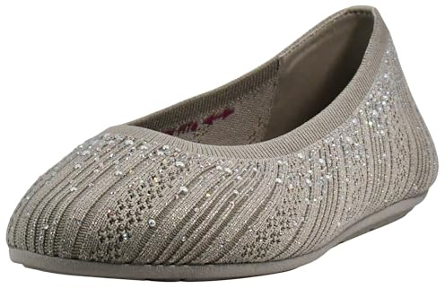 Skechers Damen Cleo 2.0-Glitzy Daze Ballerinas, Taupe, 38.5 EU