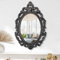Black Oval Wooden Frame Vintage Wall Mirror Baroque Style Arendahl Traditional Carved Hanging Mirror for Decorative Antique Aesthetic for Vanity Bedroom Living Room Kitchen Entryway