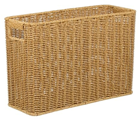 Cabilock Panier Tissé En Rotin Imitation Rangement Polyvalent 2 Couleurs Grosse Capacité Pour Bureau Et Maison Panier à Articles Divers