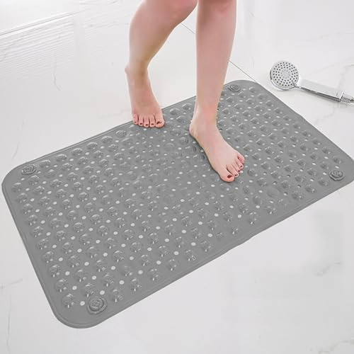 Enigmaire Antirutschmatte Badewanne,Antirutschmatte Dusche Mit Saugnapf,Anti Rutsch Badewannenmatten Badewanne,Saugnapf-Badematte,Weich Komfort,Mit AblauflöChern,Mit SaugnäPfen,SchüTzt Vor StüRzen