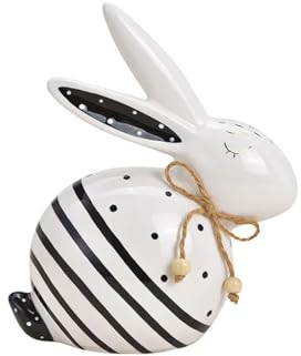 Small-Preis Hase aus Keramik schwarz/weiß Osterhase Osterdekoration