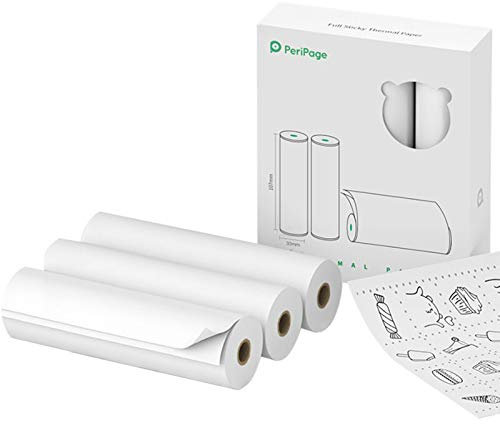 Thermopapierrolle, 107 x 30 mm, bedruckbare Aufkleberrolle, BPA-frei, selbstklebendes Thermopapier, klebriges Papier, wasserdicht, öldicht, reibungsfest, für A9 Max/A9s Max Mini BT Wireless