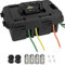 LeMotech Elektrische Box im Freien Außengröße 35.8x24.5x14cm, IP55 wasserdichte Anschlussbox mit Griff, Kabelsicherheitsbox w/8 Kabeldichtungseingang, für Steckdose, Timer, Stromstreifen, Schwarz