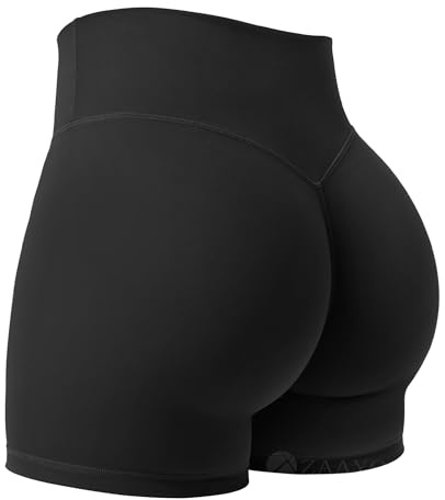 ZAAYO Damen Sport Shorts Hidden Scrunch Workout Auswirkungen Short 4.5 Scrunch Butt Lifting Gym Short Nahtlose Booty Biker Shorts