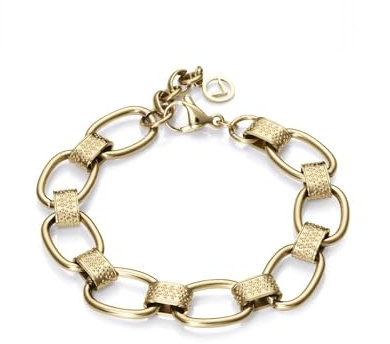 Viceroy - Pulsera de Acero Colección Laura Escanes - Con Eslabones Grandes IP Dorados - Pulsera de Mujer - Largo 17+2cm de Extensión 75366P01012