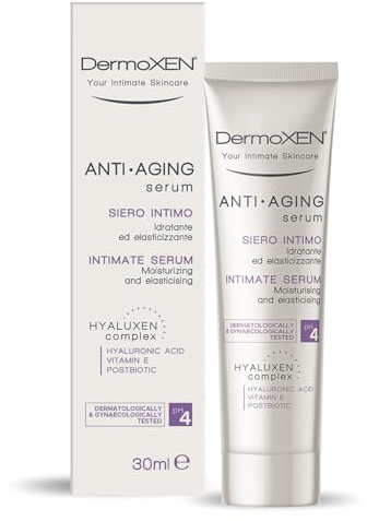 DERMOXEN Gel Intimo Idratante con Acido Ialuronico. Per Secchezza Vaginale e Atrofia Vulvare anche in Menopausa. Con Acido Lattico per Irritazioni, Bruciori ed Elasticità Mucose. Azione Antiage. 30ml