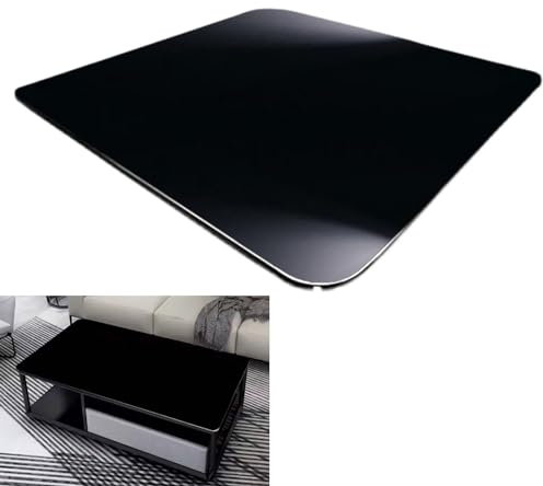 SXKJQER Glasplatte Eckig Schwarz, Tischplatte Gehärtetes Glas Tisch Glasplatte Platte Glastisch, Glasscheibe Aus Gehärtetem Glas 8mm Dick, Ideal Als DIY Glastisch Tisch Glas Platte(Size:100x100cm)