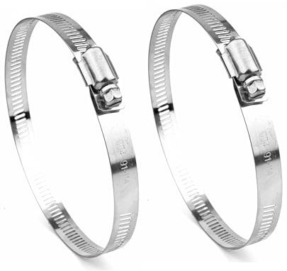 Rohrschellen Schraubzwingen Set,304 Edelstahl Schlauchschellen 2 Stück 91-114mm Einstellbare Schellen Schläuche Rohre,Schlauchklemmen Schellen für Benzinschlauch,Haus Gasrohr & mehr Hose Clamp