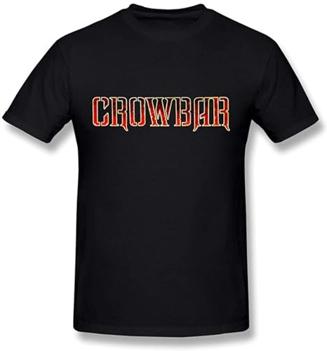Guniangjia Men's Crowbar Band T Shirt Black XL