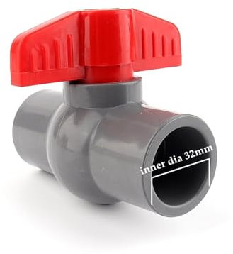 CHATROOM 1/3 Pcs 20-160 Mm Grau PVC Flache Kugel Ventil Garten Bewässerung Schlauch Anschluss Armaturen Aquarium Schalter Globe Ventil Große Größe(1 pcs,ID 32 mm)