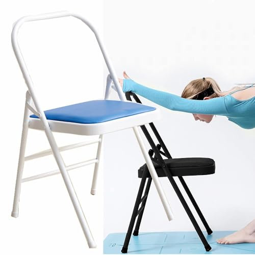 Iyengar Yoga-Stuhl für Praxis, faltbares Design mit rutschfesten Füßen, verbessert Flexibilität und Krafttraining, Blau
