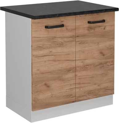 Vicco Meuble bas sous-évier R-Line, Chêne de force doré, 80cm PT Anthracite