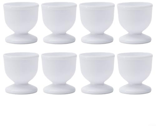 ComfyHarbor Lot de 4/8 coquetiers en plastique léger pour œufs bouillis, support à œufs pour décoration de maison, petit déjeuner et café (8 pièces)