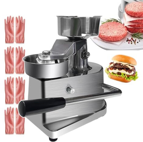 Pressa per hamburger manuale, pressa per biscotti commerciale, ammorbidente per carne con carta per hamburger e 4 guanti, macchina per pressare hamburger per cucina e ristoranti - 3 misure (10/13/15