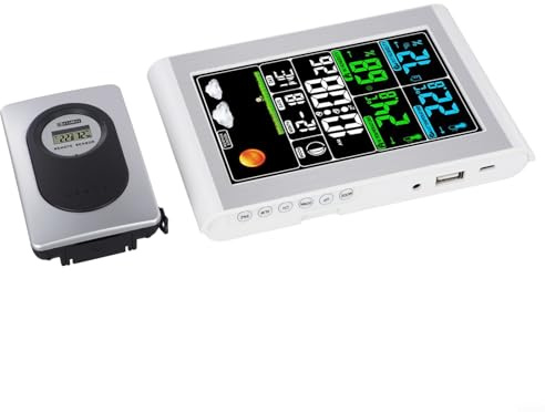 Weather Station With Outdoor Sensors Wireless Digital Alarm Clock Wireless Weather Station Clock (White)