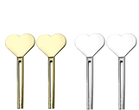 Raypontia 4 Stück Tubenquetscher metal In Herzform, 6,2 X 2,5 Cm Toothpaste Squeezer Electric, Toothpaste Tube Squeezer, Tubenpresse Für Alle Tuben Zahnpasta Haargel Handcreme(Silver*2+Gold*2)