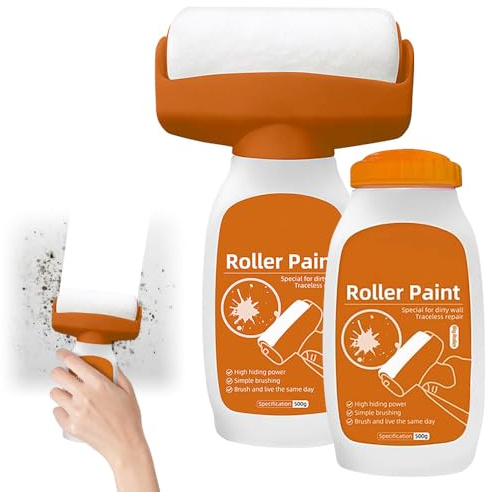 Dhqkqg väggfärg reparation vit, 1 000 g vägg reparation skoter, färg med väggreparationspasta, handskar, väggreparation rullbyst, reparationsfärg för graffiti, repor fläckar, skadade väggar